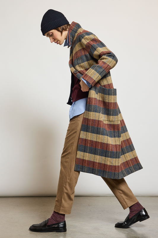 MANTEAU EN CHEVRONS MULTICOLORE
