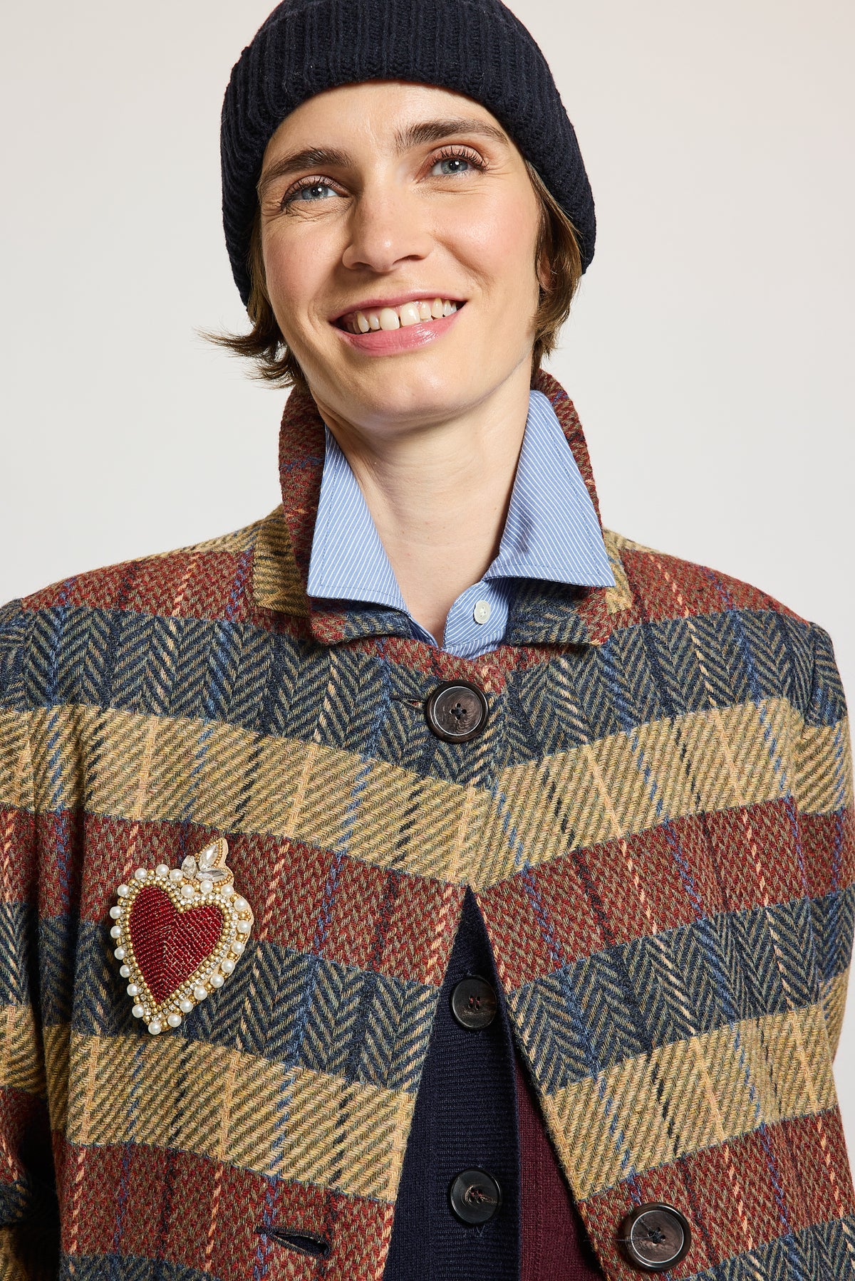 MANTEAU EN CHEVRONS MULTICOLORE