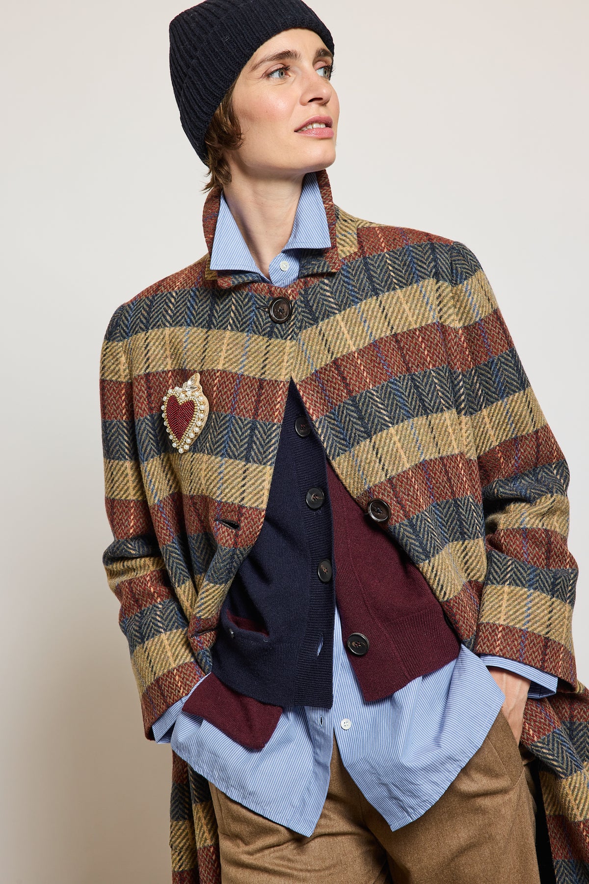 MANTEAU EN CHEVRONS MULTICOLORE