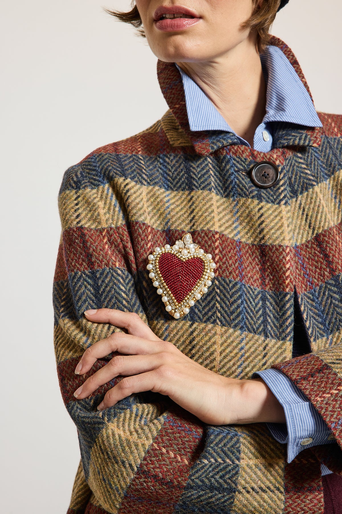 MANTEAU EN CHEVRONS MULTICOLORE