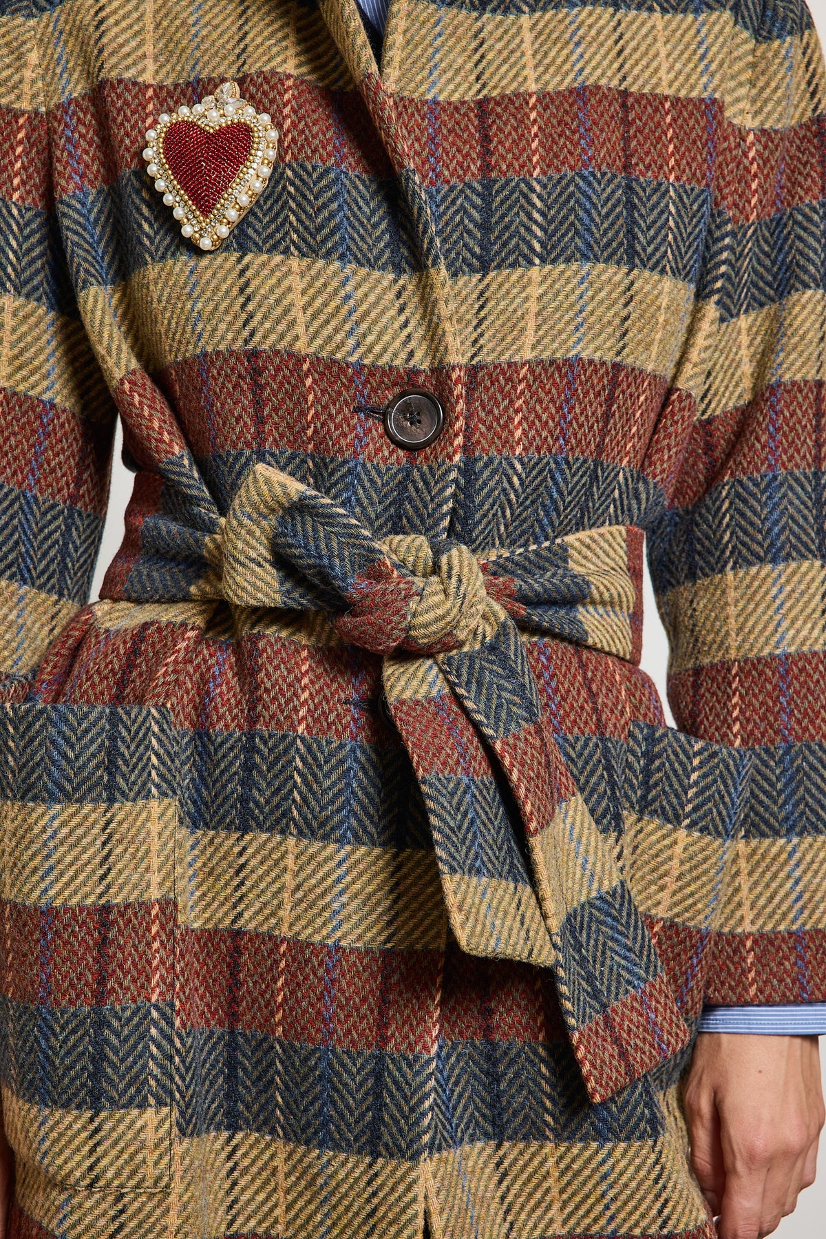 MANTEAU EN CHEVRONS MULTICOLORE