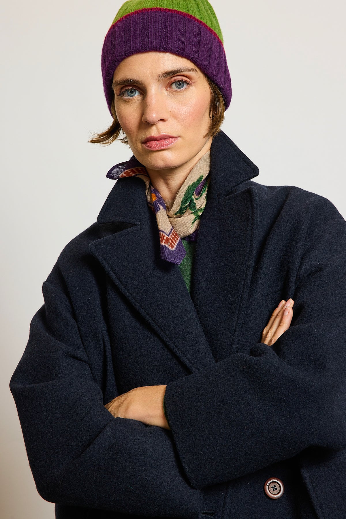 WOOL PEA COAT NAVY