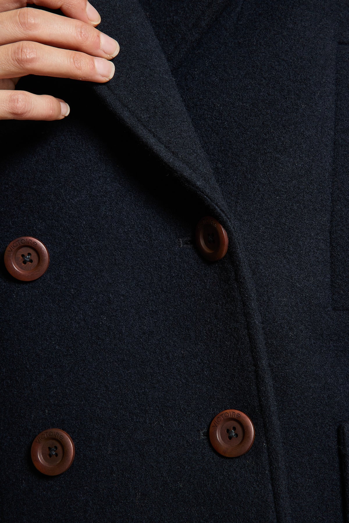 WOOL PEA COAT NAVY