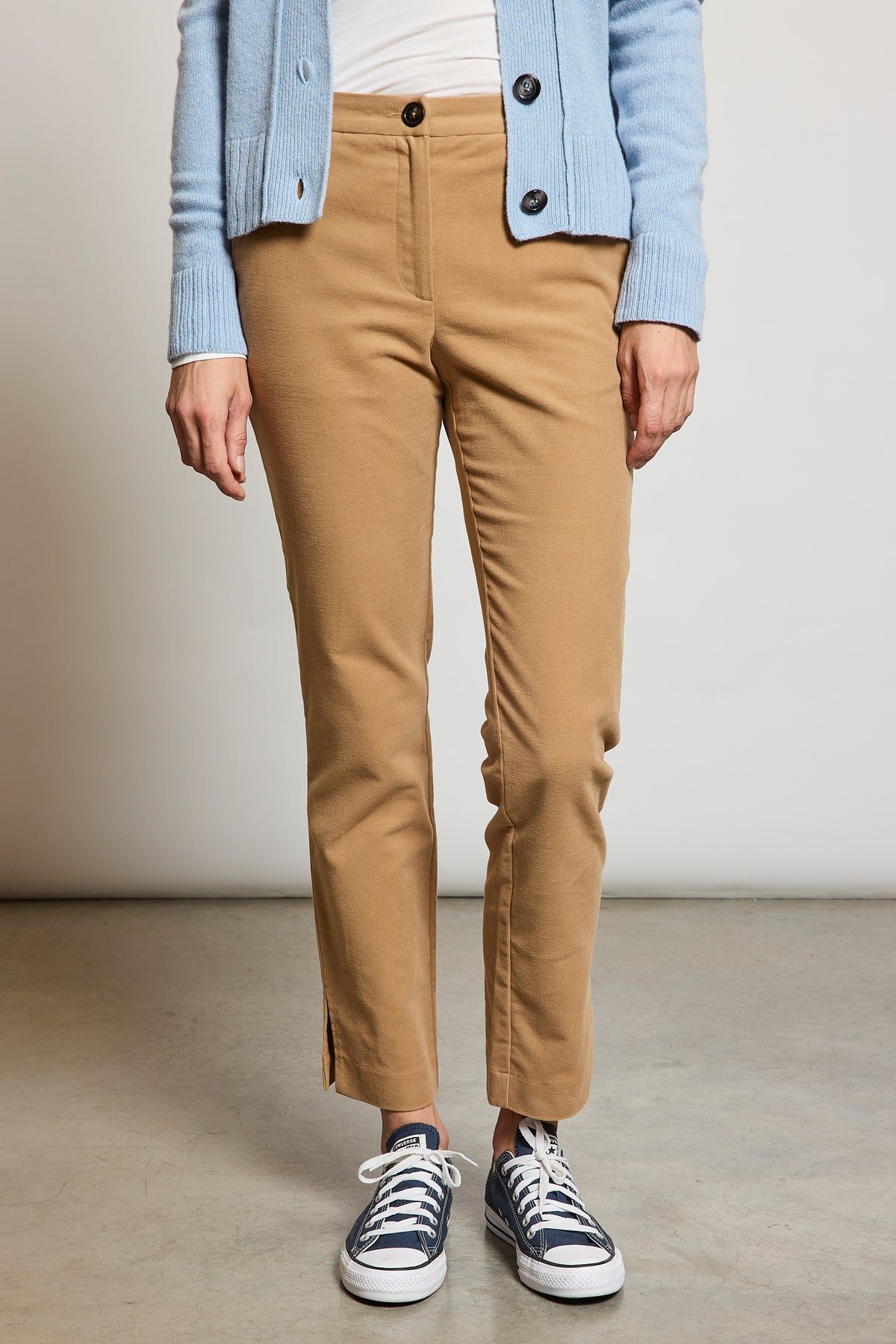MOLESKIN FITTED PANTS CAMEL