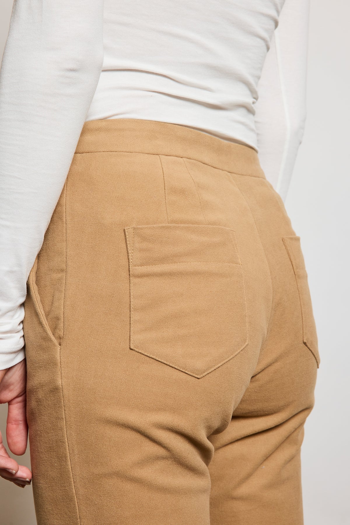 MOLESKIN FITTED PANTS CAMEL