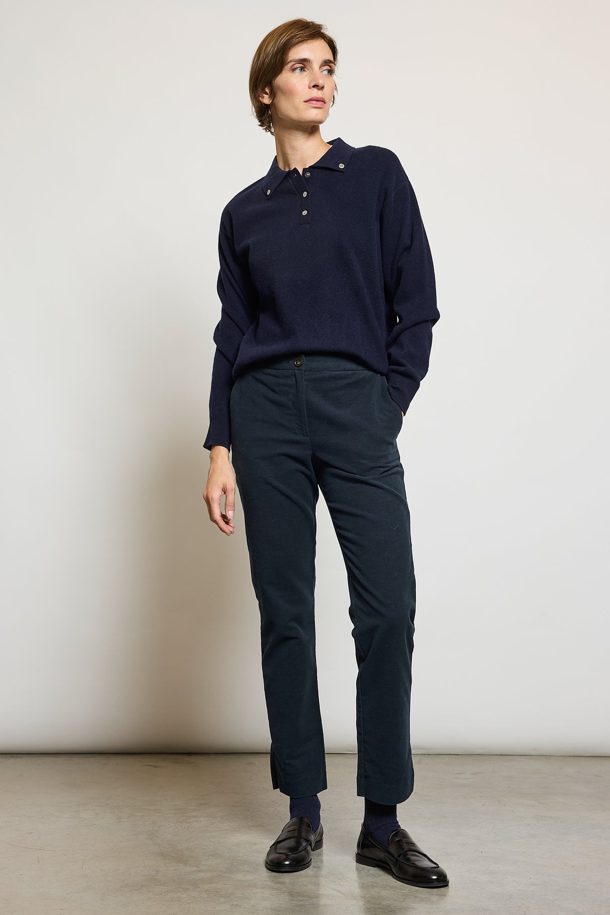 MOLESKIN FITTED PANTS NAVY