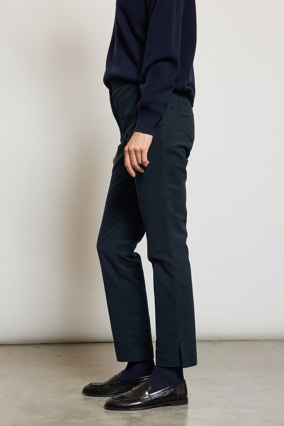 MOLESKIN FITTED PANTS NAVY