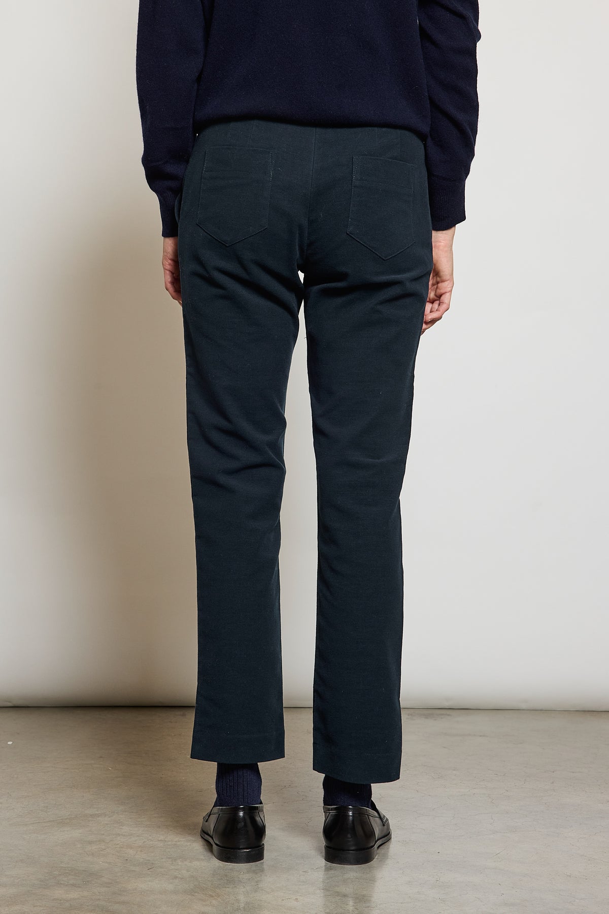 MOLESKIN FITTED PANTS NAVY