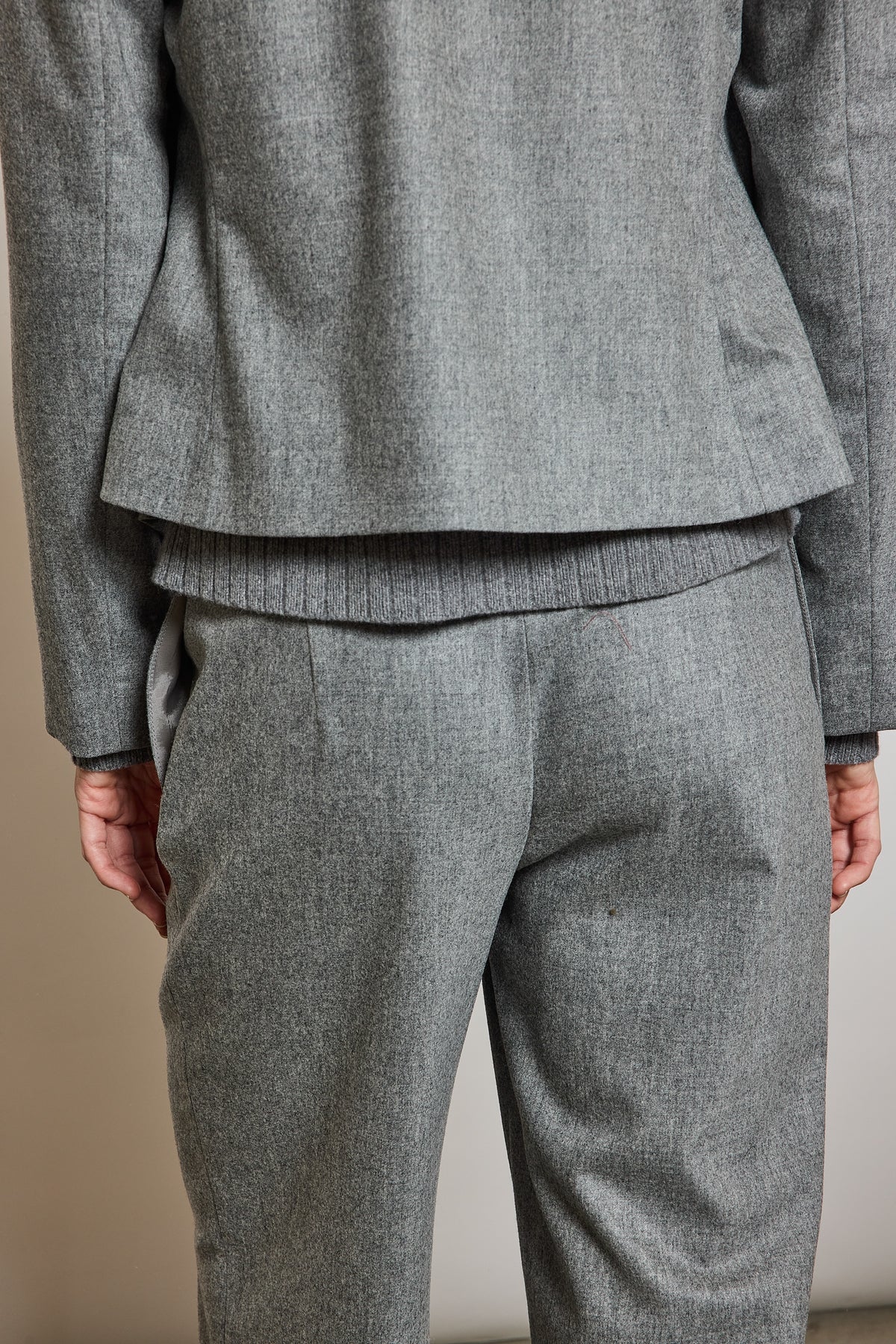 PANTALON LARGE LAINE CACHEMIRE GRIS