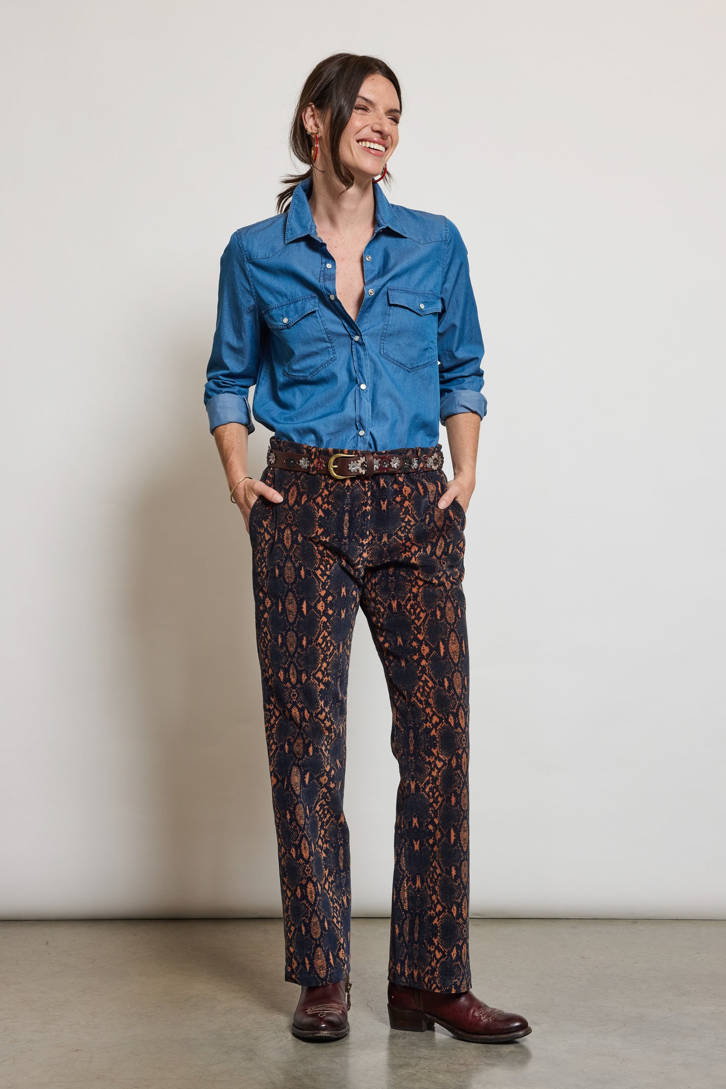 PRINTED VELVET PANTS COCO