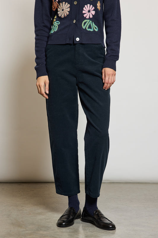 PANTALON BOULE MOLESKINE MARINE