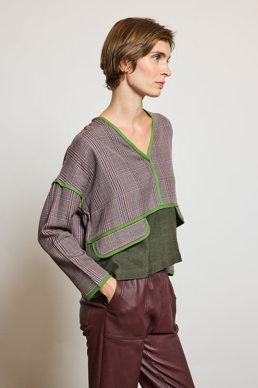 PULL EN LAINE ET SOIE VERT