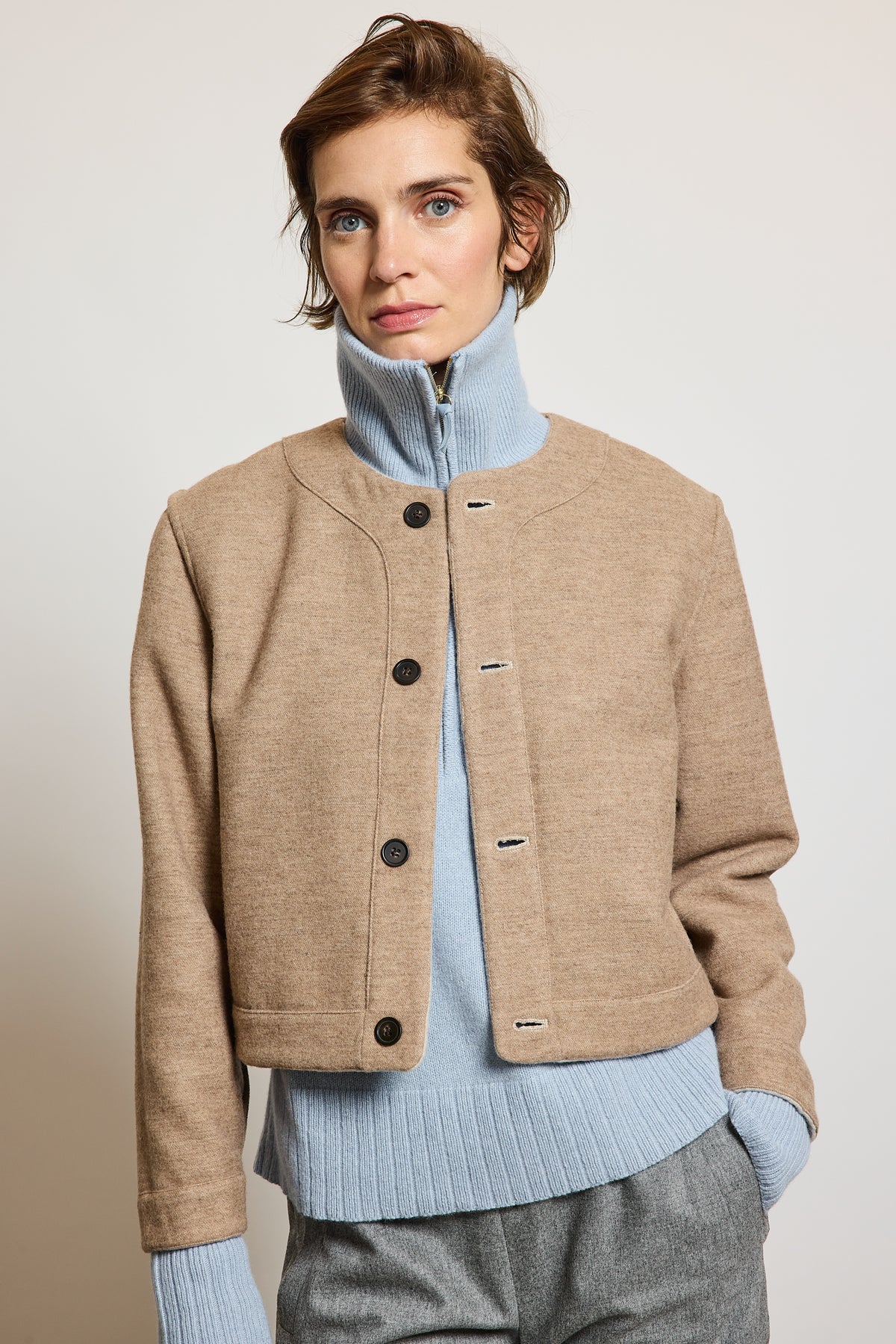 WOOL CASHMERE JACKET BEIGE