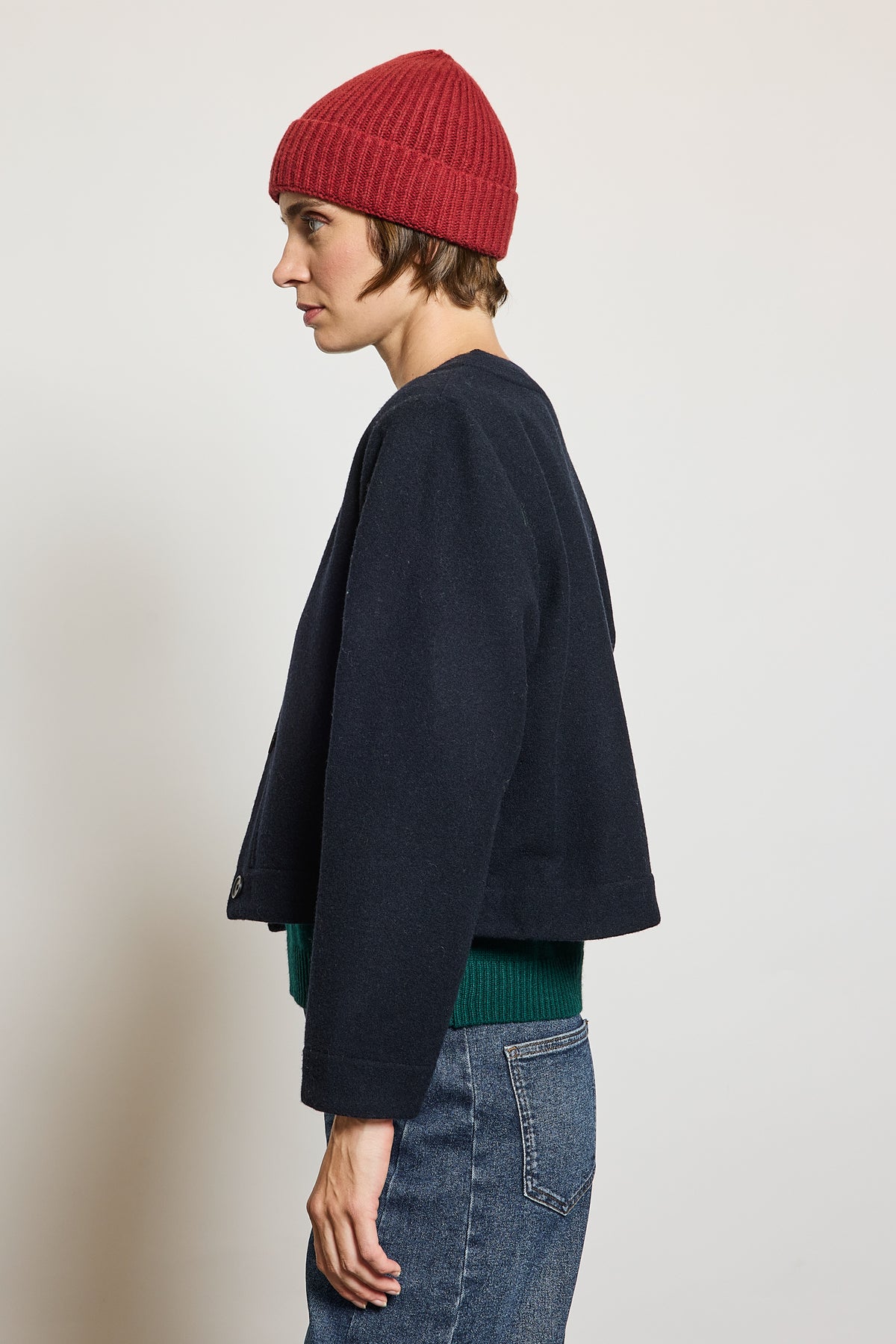 WOOL CASHMERE JACKET NAVY