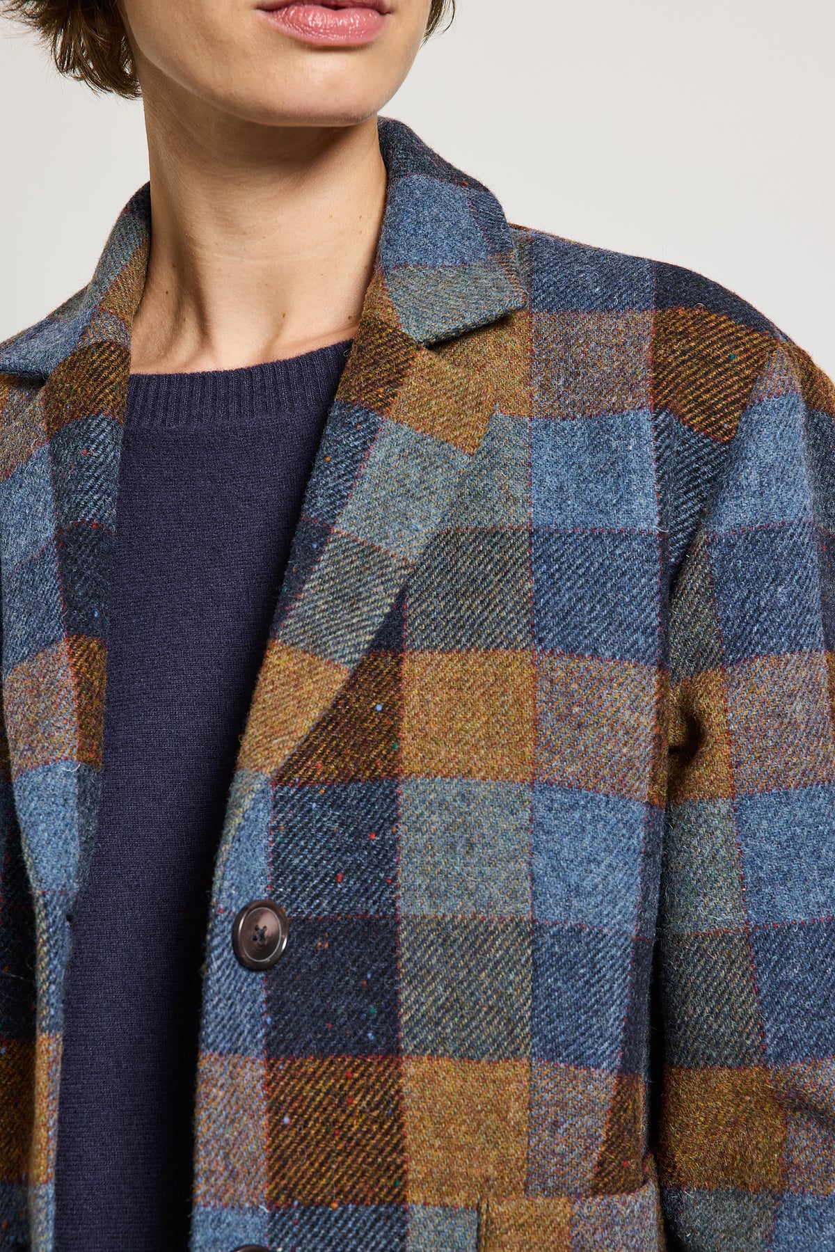 VESTE À CARREAUX BLEUE