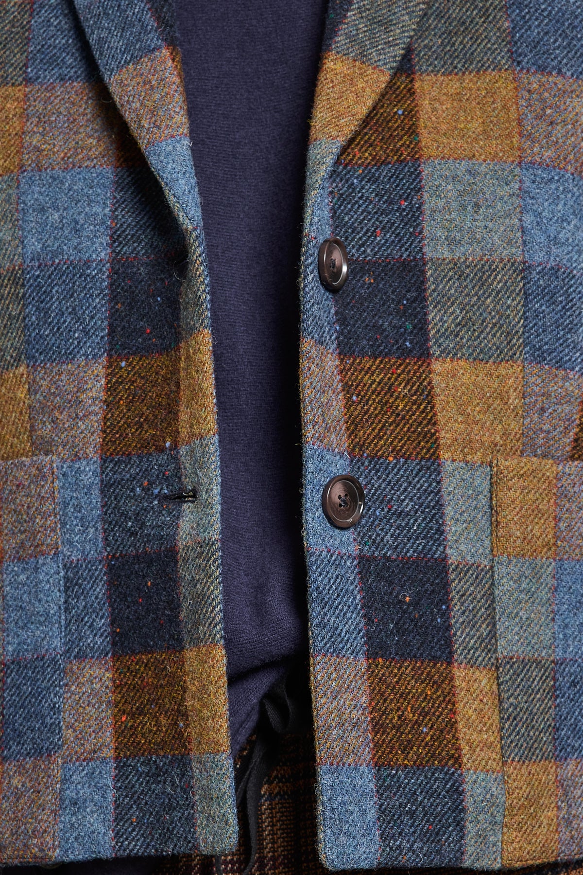 VESTE À CARREAUX BLEUE