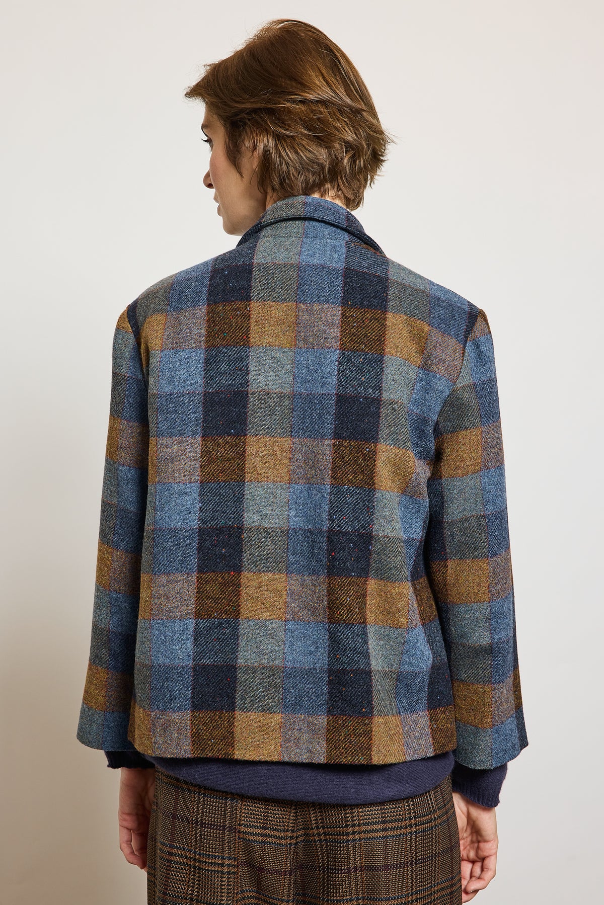 VESTE À CARREAUX BLEUE