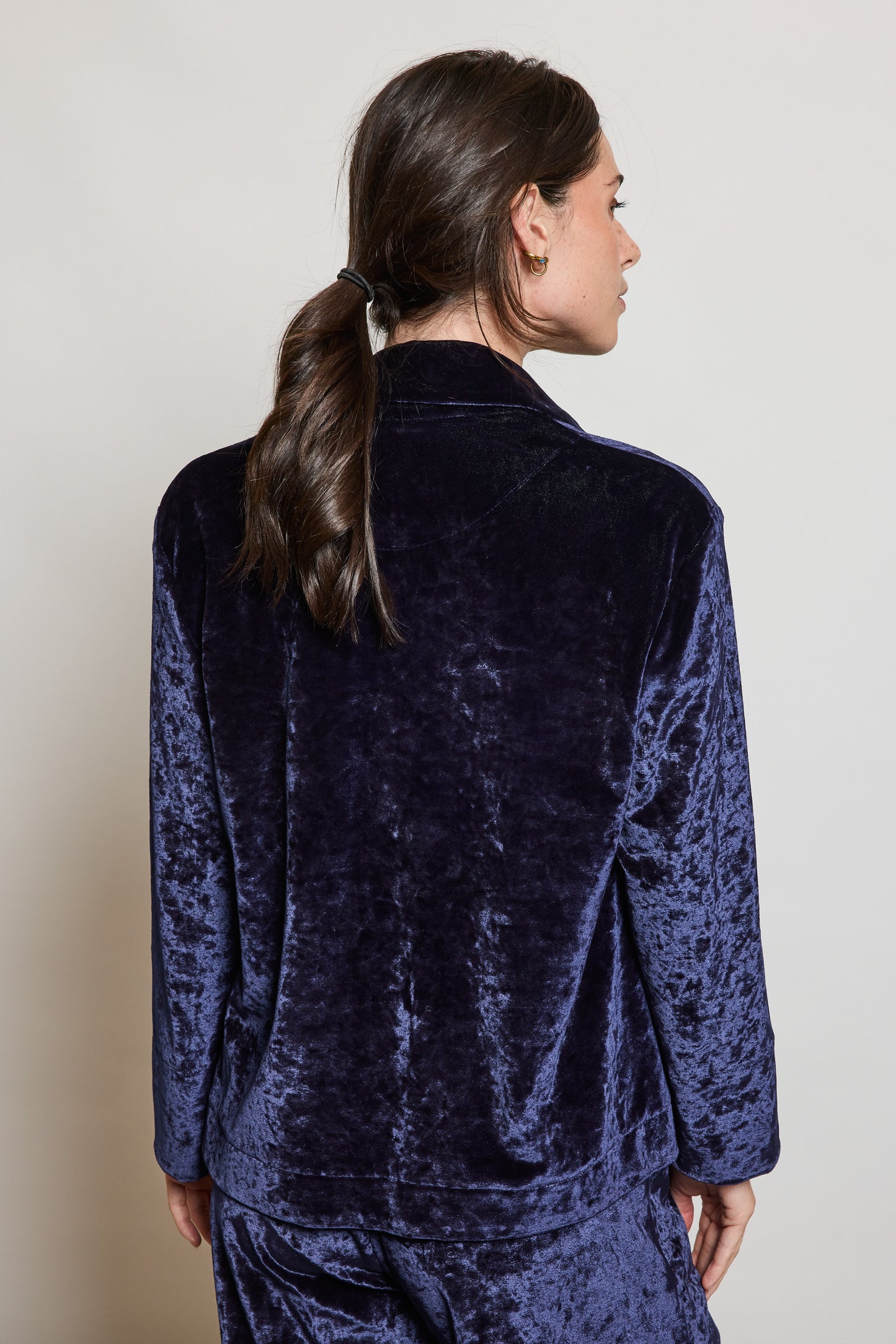 VESTE EN PANNE DE VELOURS MARINE