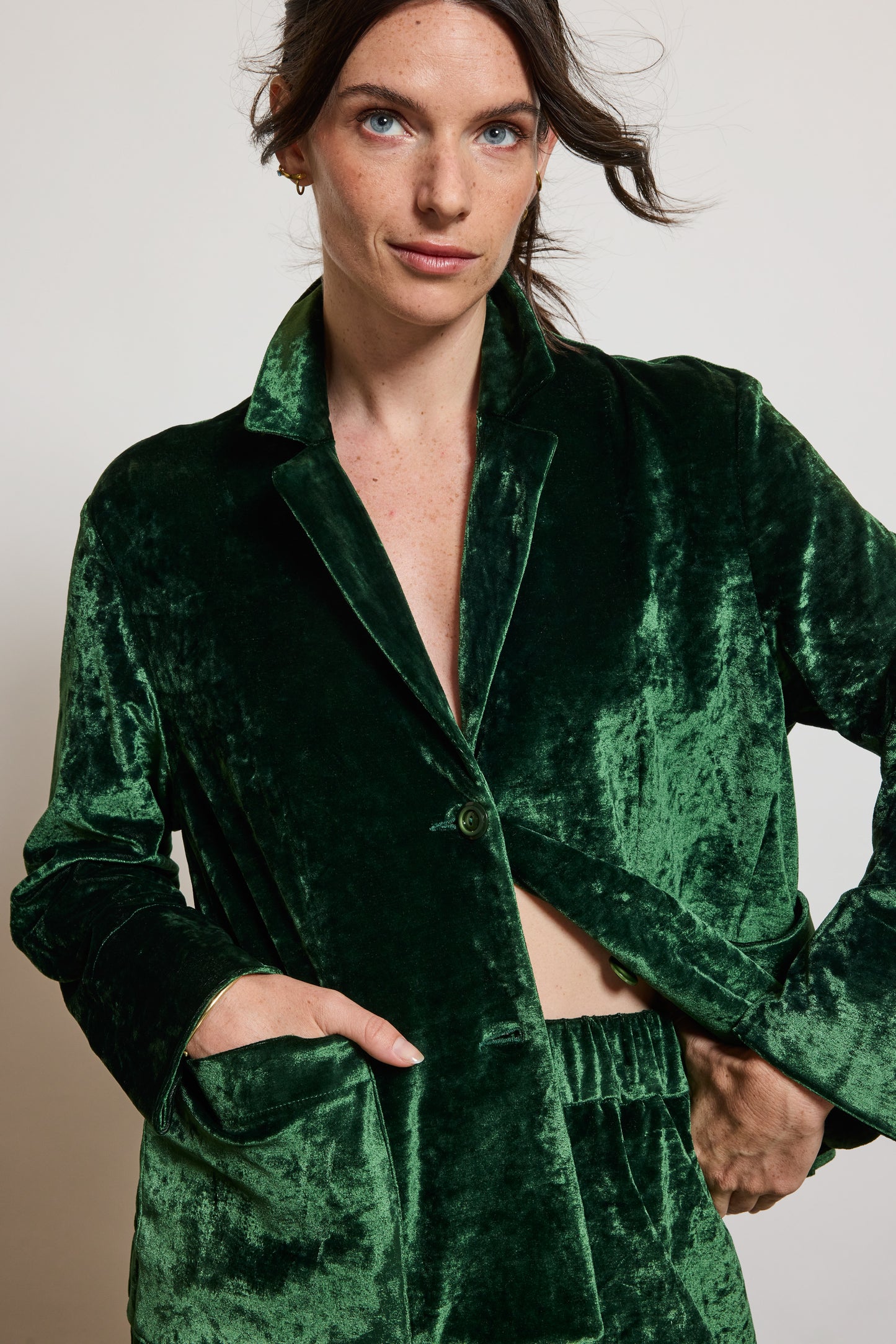VESTE EN PANNE DE VELOURS PIN