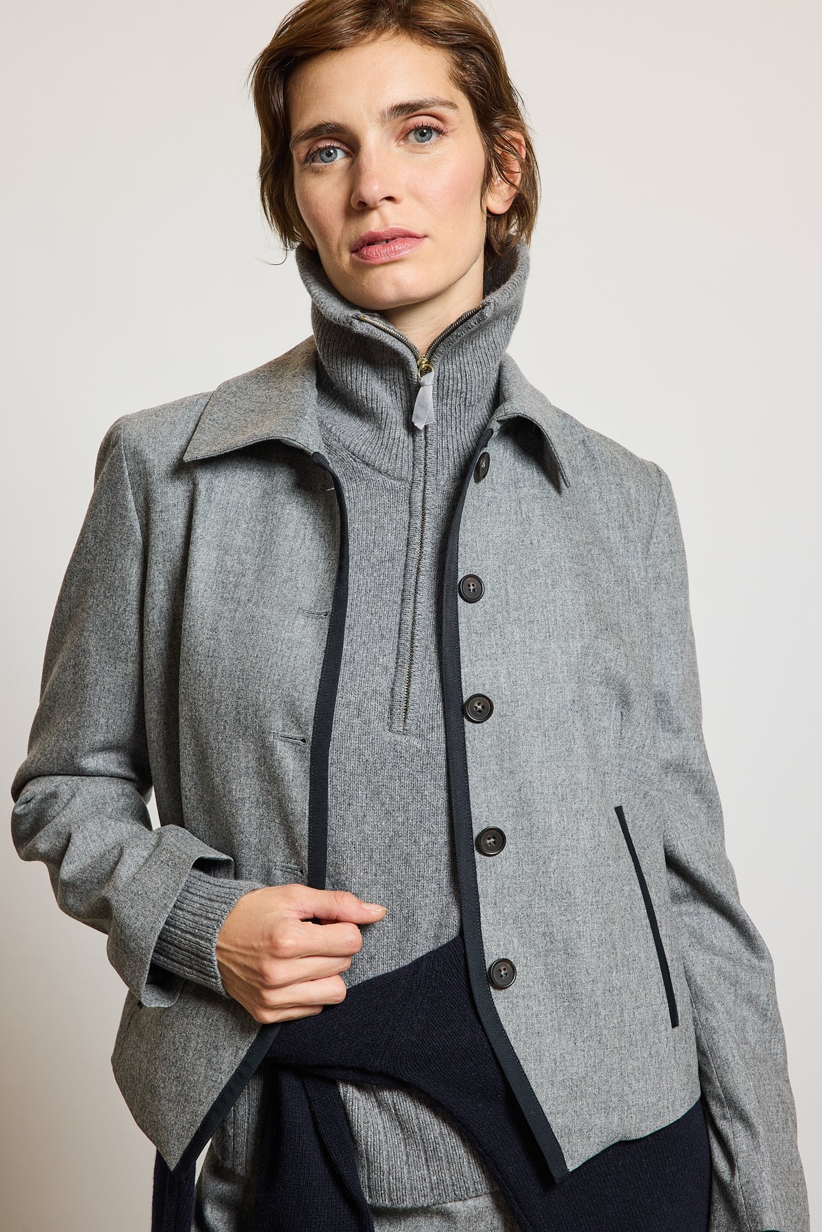 WOOL CASHMERE JACKET GREY
