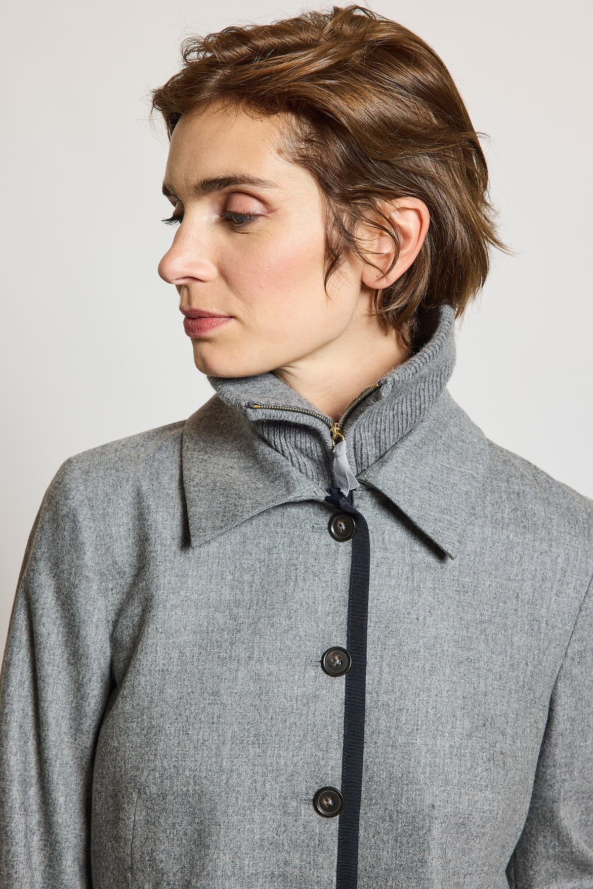 WOOL CASHMERE JACKET GREY