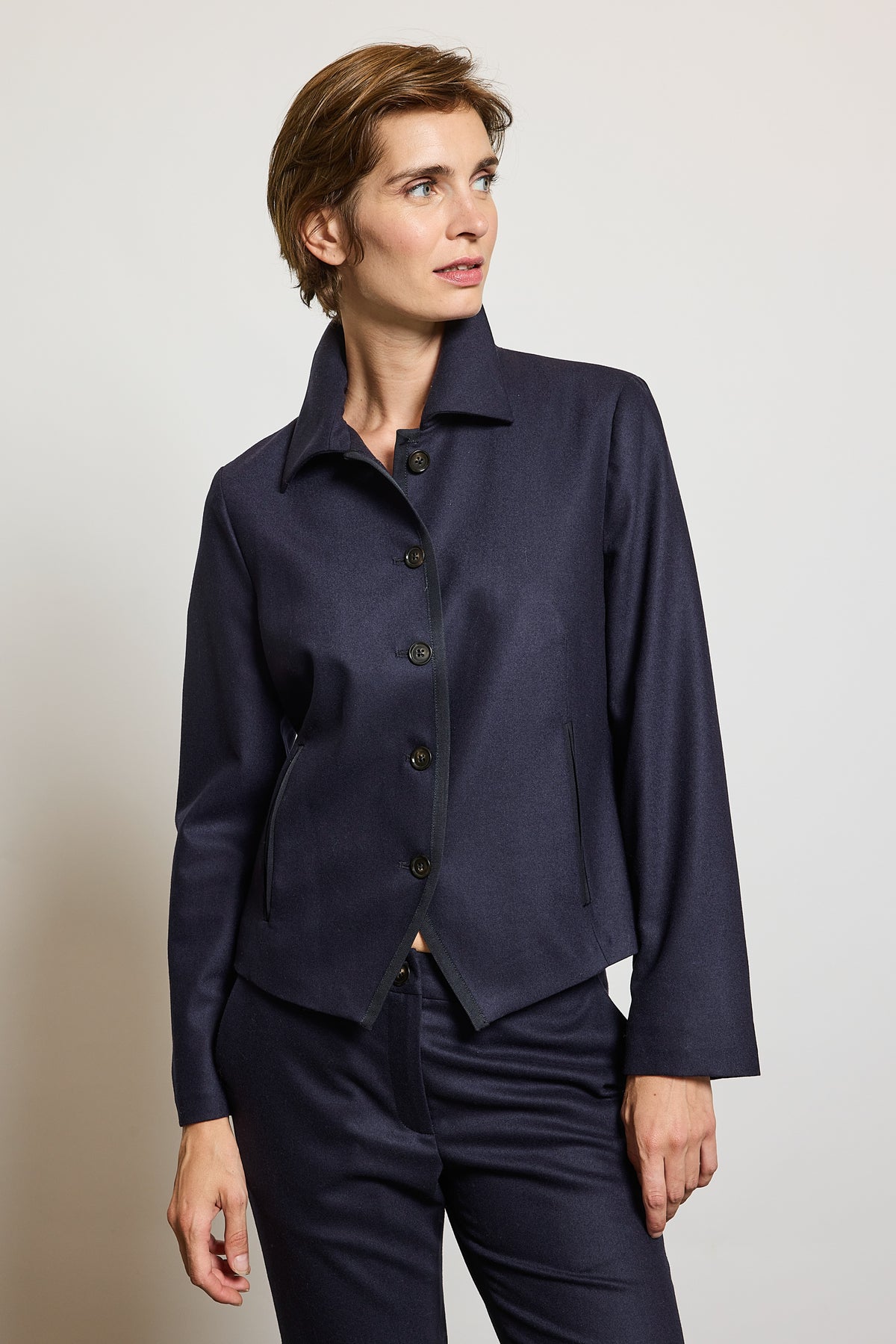 WOOL CASHMERE JACKET NAVY