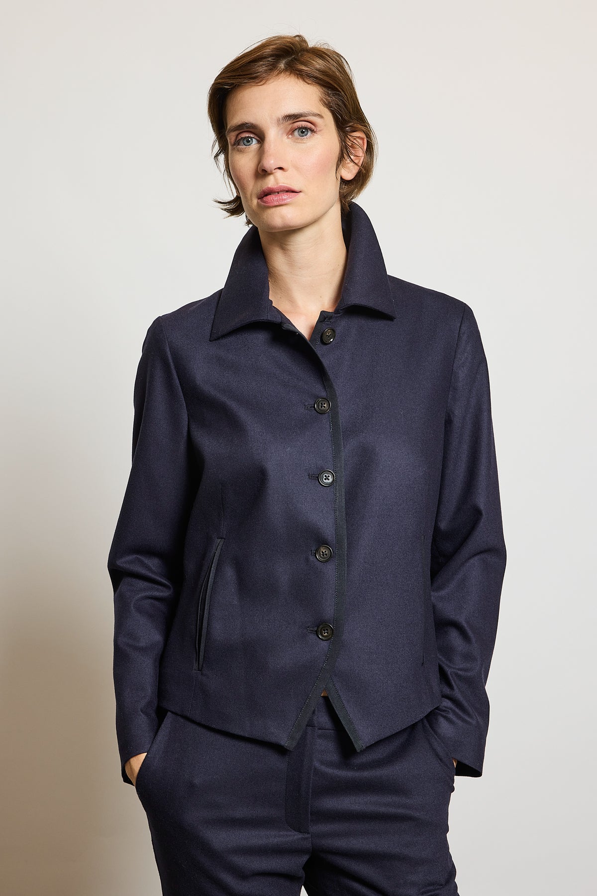 WOOL CASHMERE JACKET NAVY