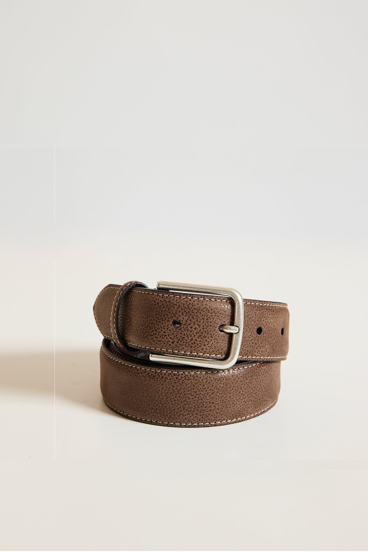 CEINTURE CUIR GRAINÉ CHOCOLAT