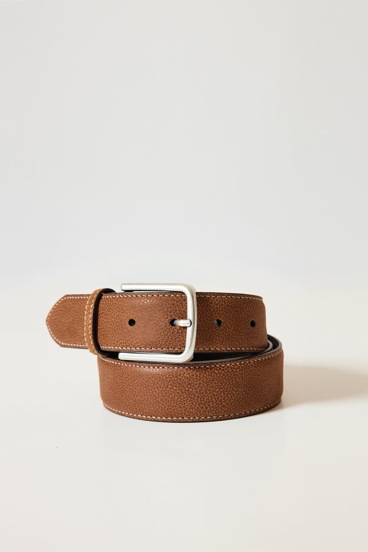 CEINTURE CUIR GRAINÉ COGNAC