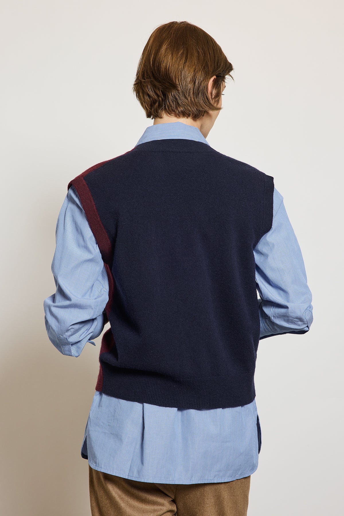 CARDIGAN BICOLORE MARINE