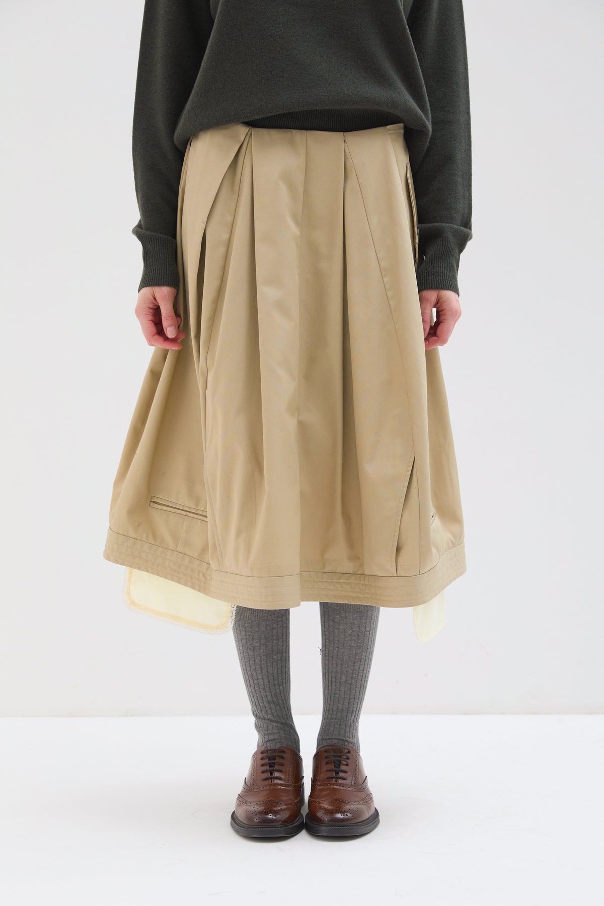 JUPE TROMPE L'ŒIL BEIGE