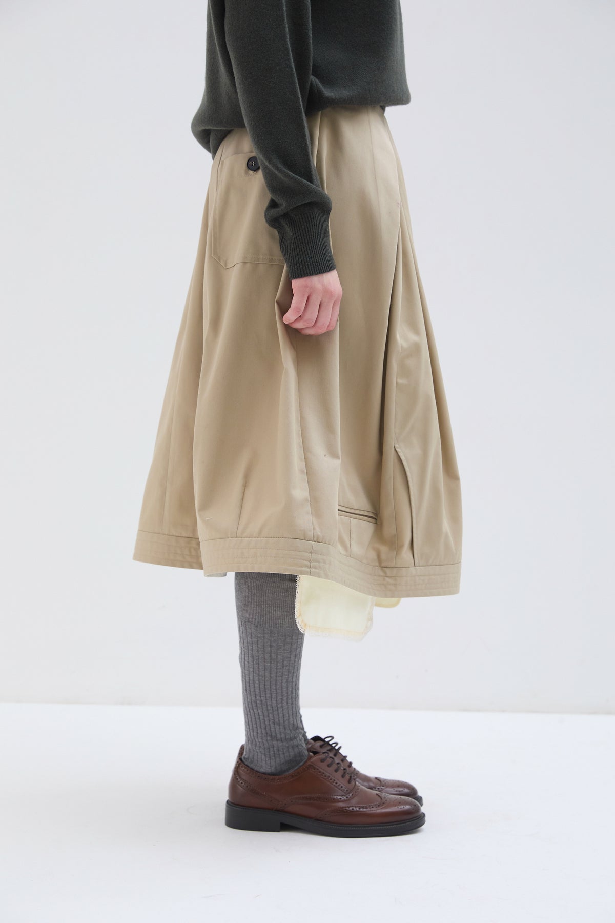 JUPE TROMPE L'ŒIL BEIGE