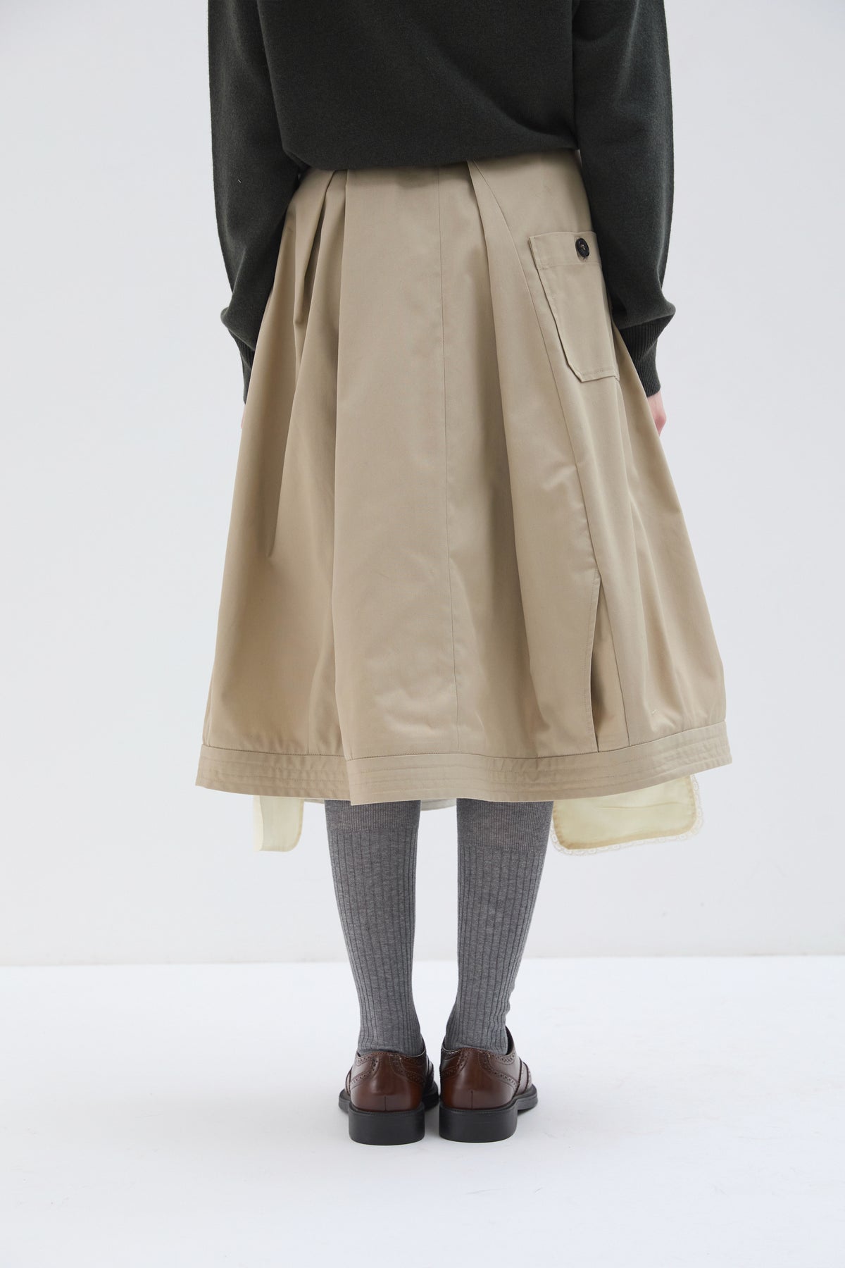 JUPE TROMPE L'ŒIL BEIGE