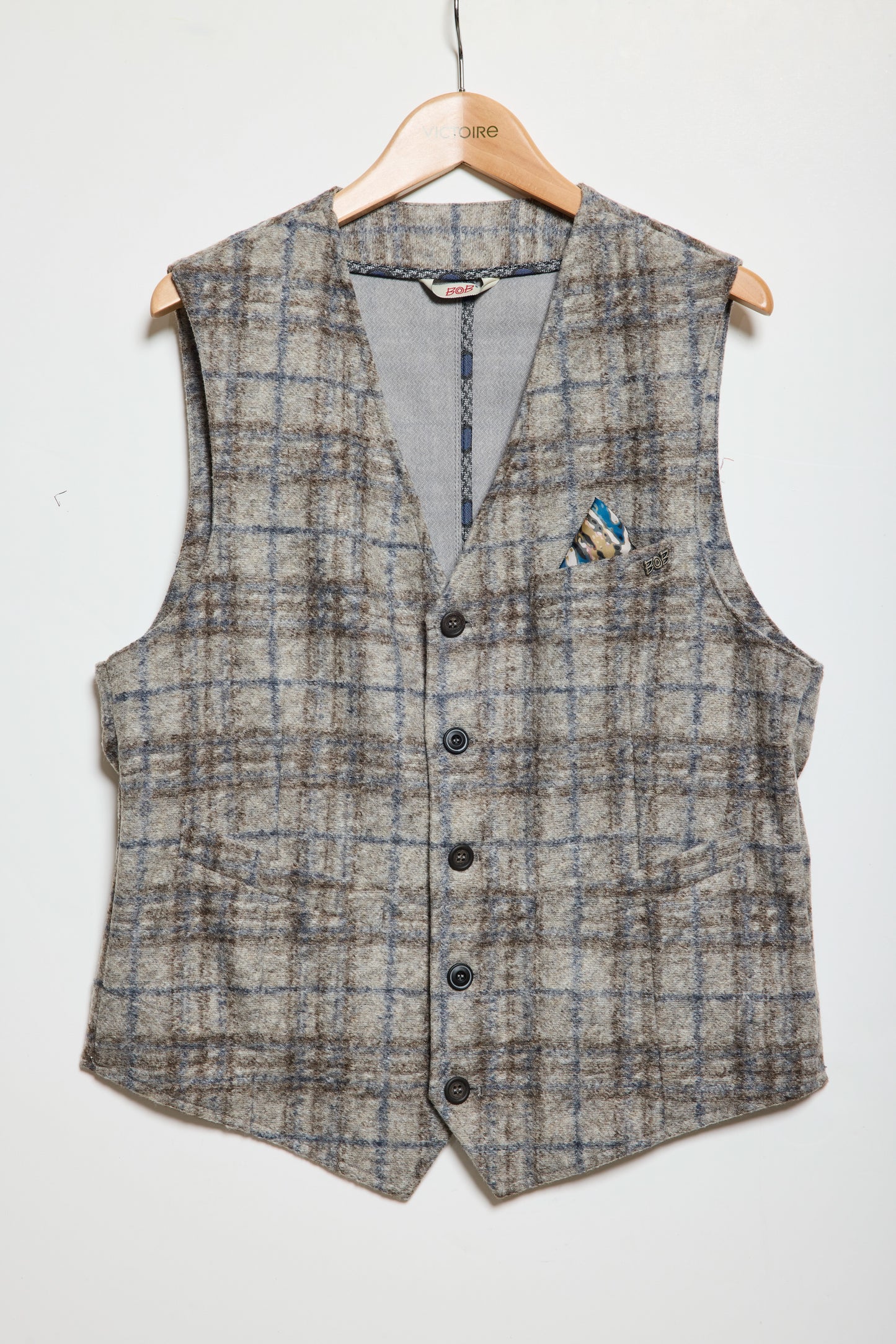 GILET TARTAN BEIGE