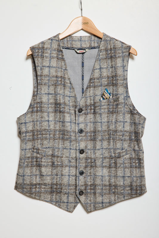 GILET TARTAN BEIGE