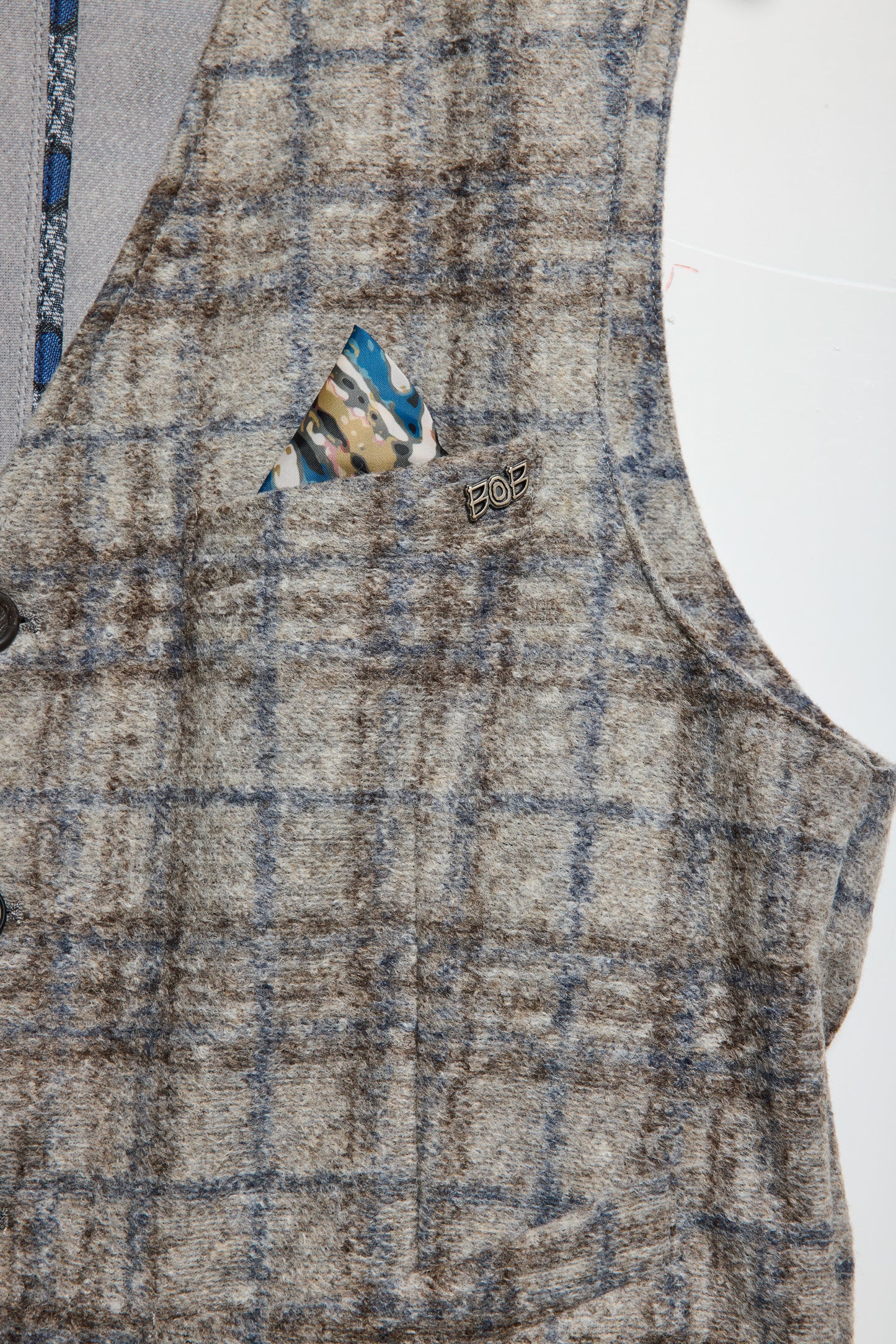 GILET TARTAN BEIGE