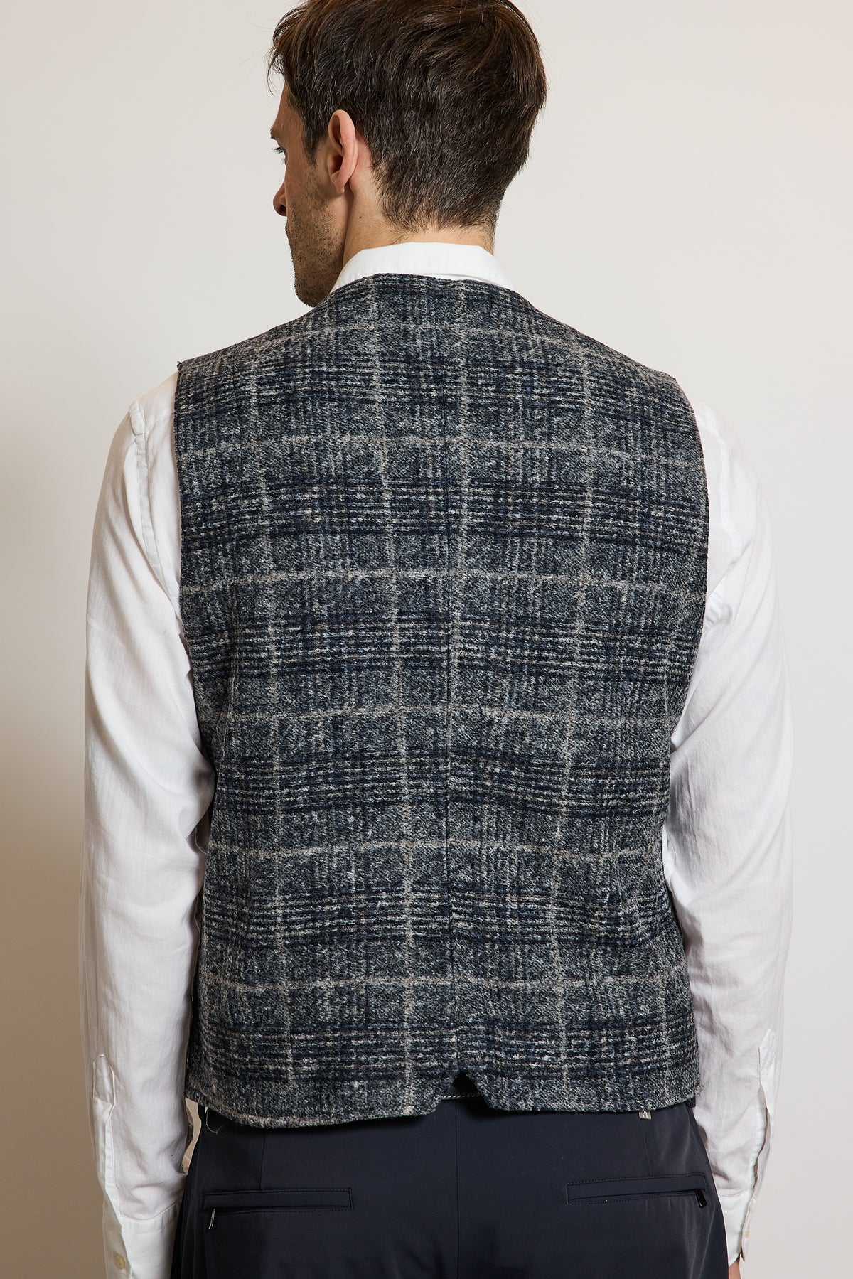 GILET TARTAN BLEU