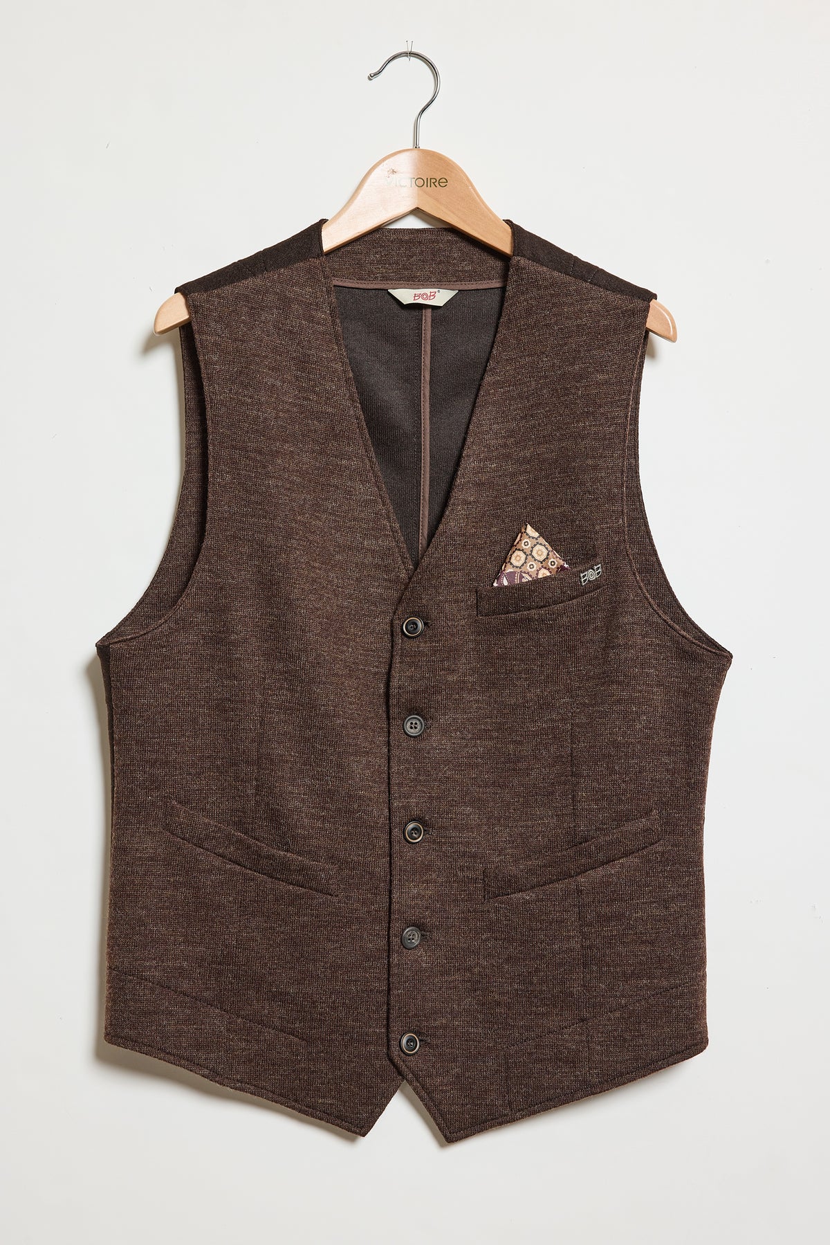 GILET EN MAILLE MERINOS CHOCOLAT
