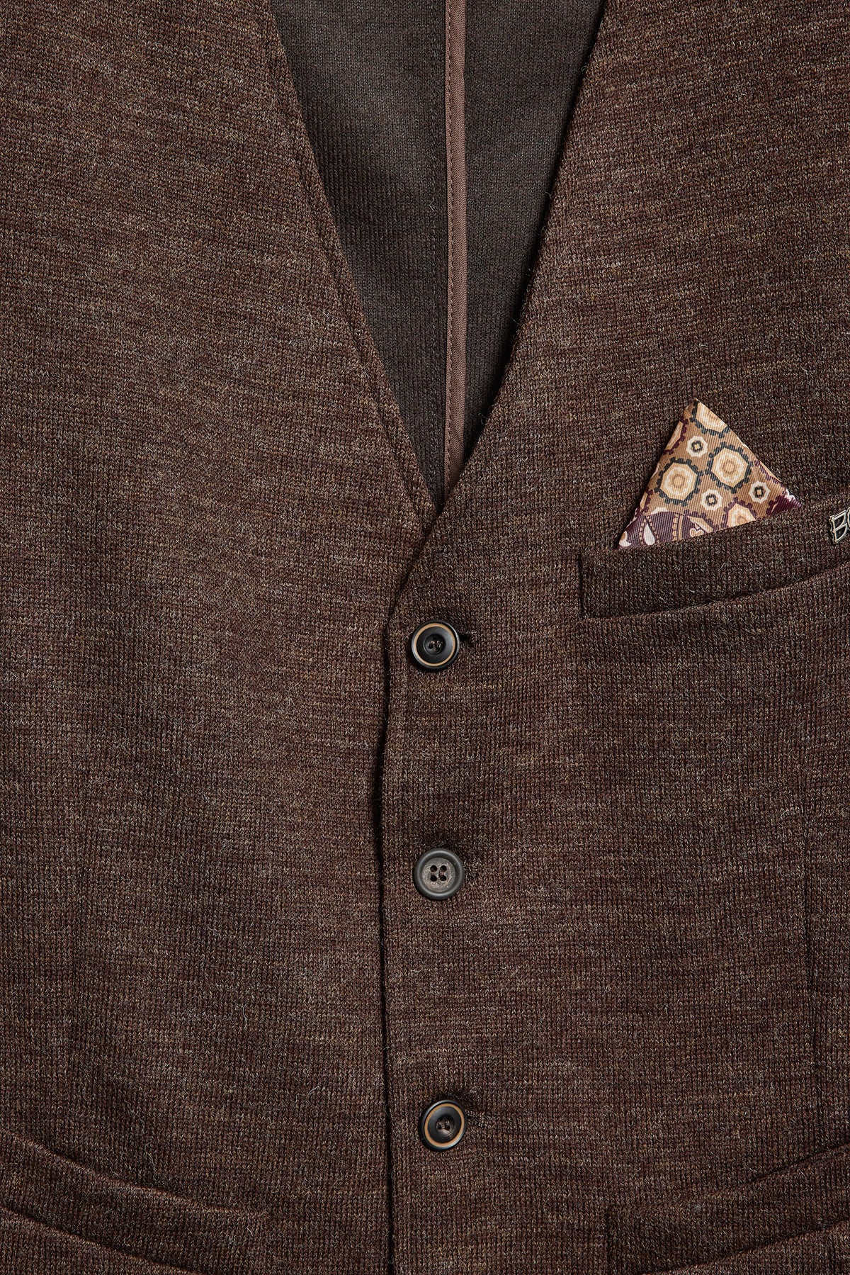 GILET EN MAILLE MERINOS CHOCOLAT