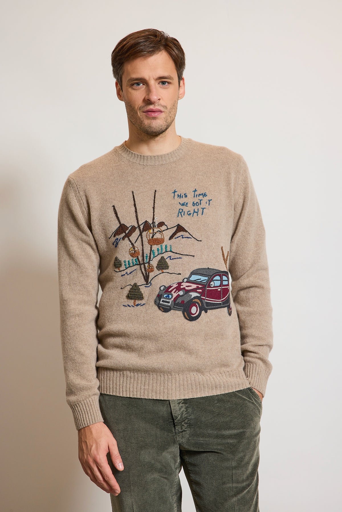 PULL VOITURE TAUPE