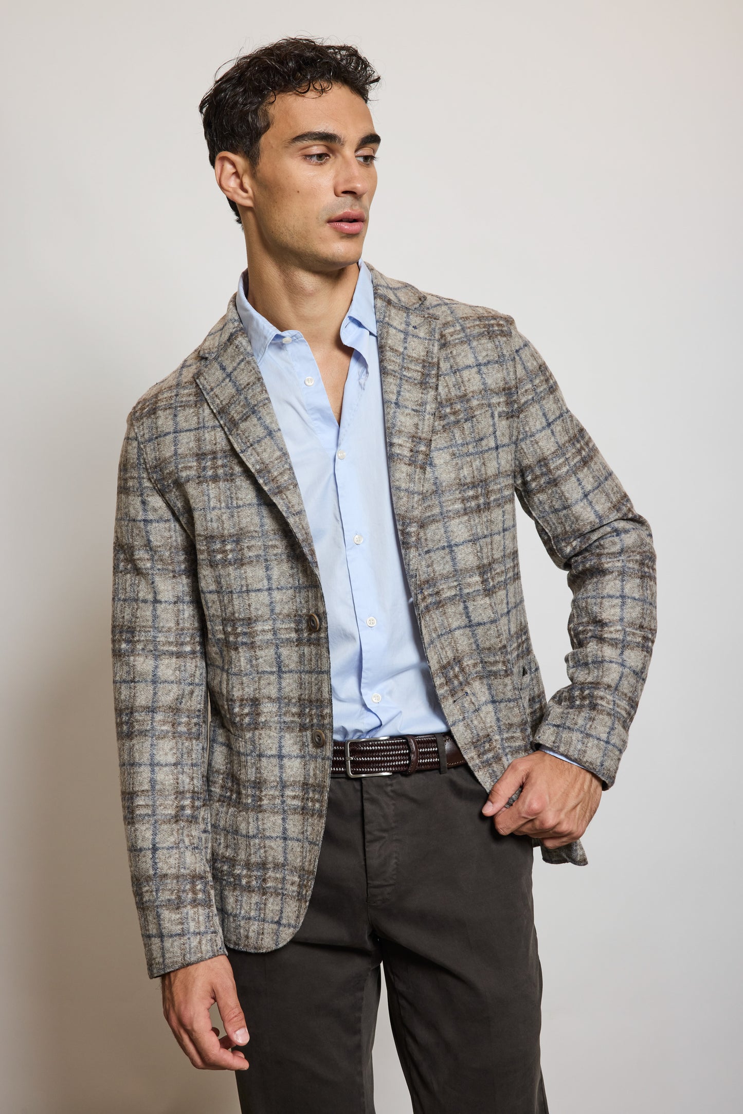 VESTE TARTAN BEIGE