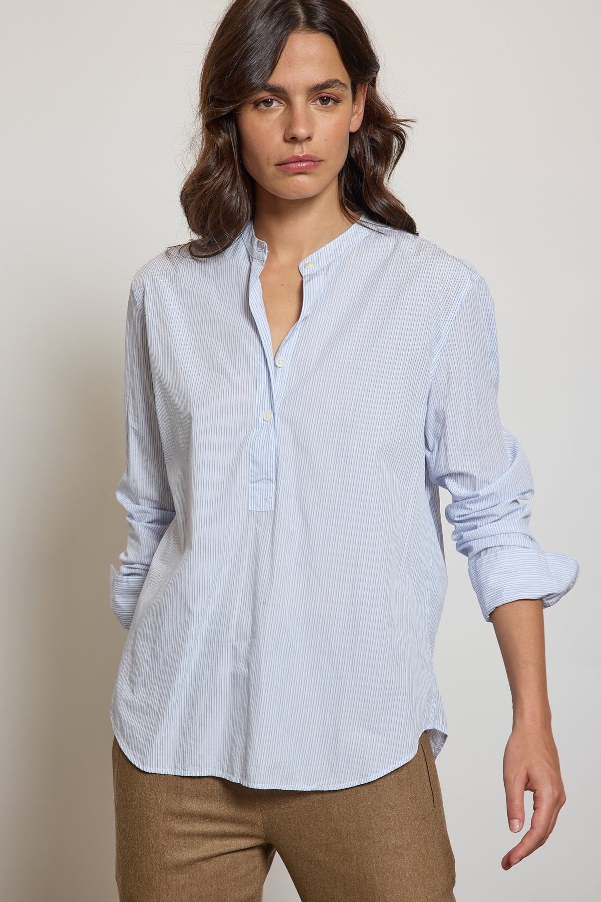 CHEMISE PORTOFINO EN POPELINE RAYURES BLEUES