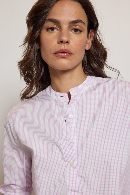 POPLIN PORTOFINO SHIRT PINK CHECKS