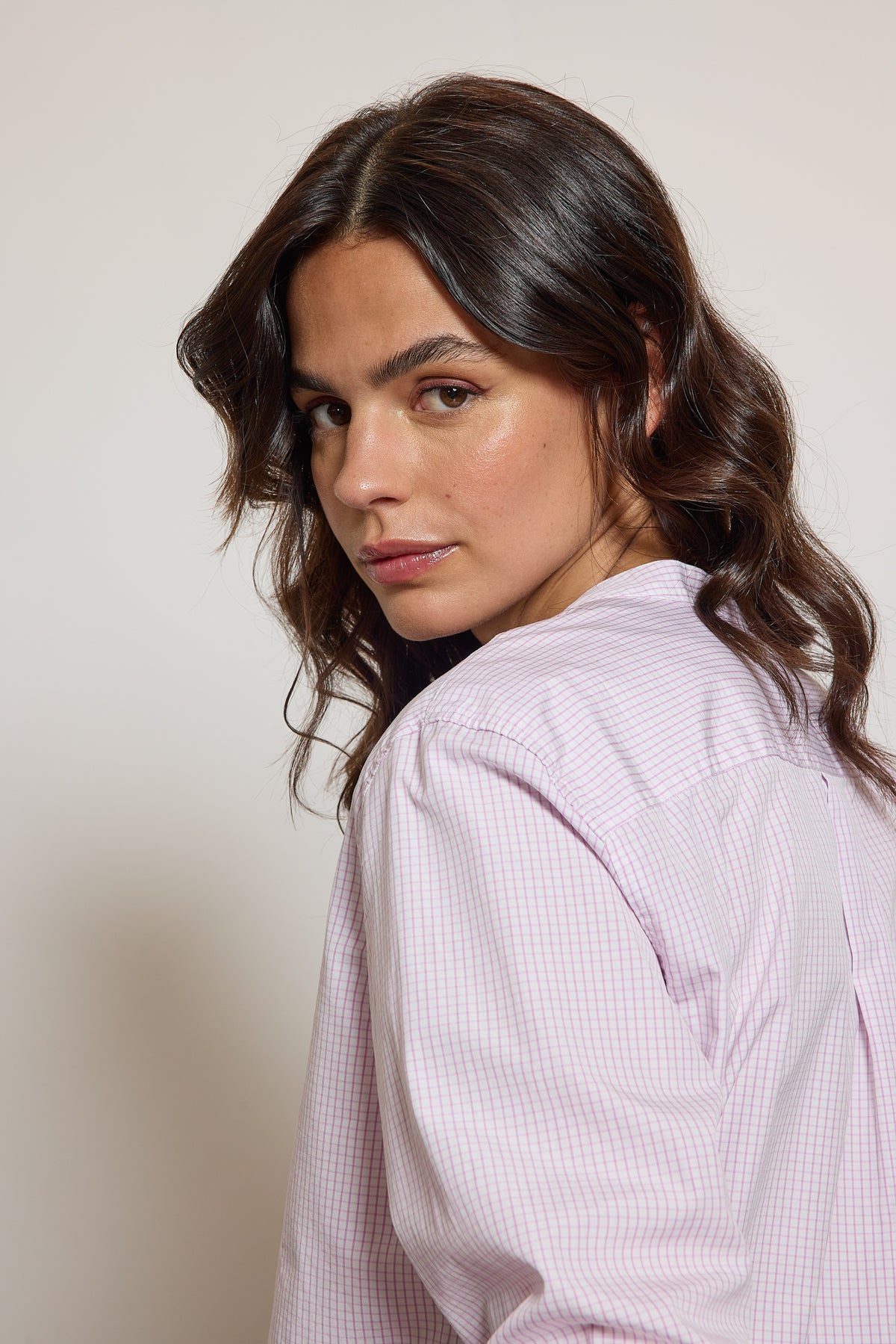 CHEMISE PORTOFINO EN POPELINE CARREAUX ROSE