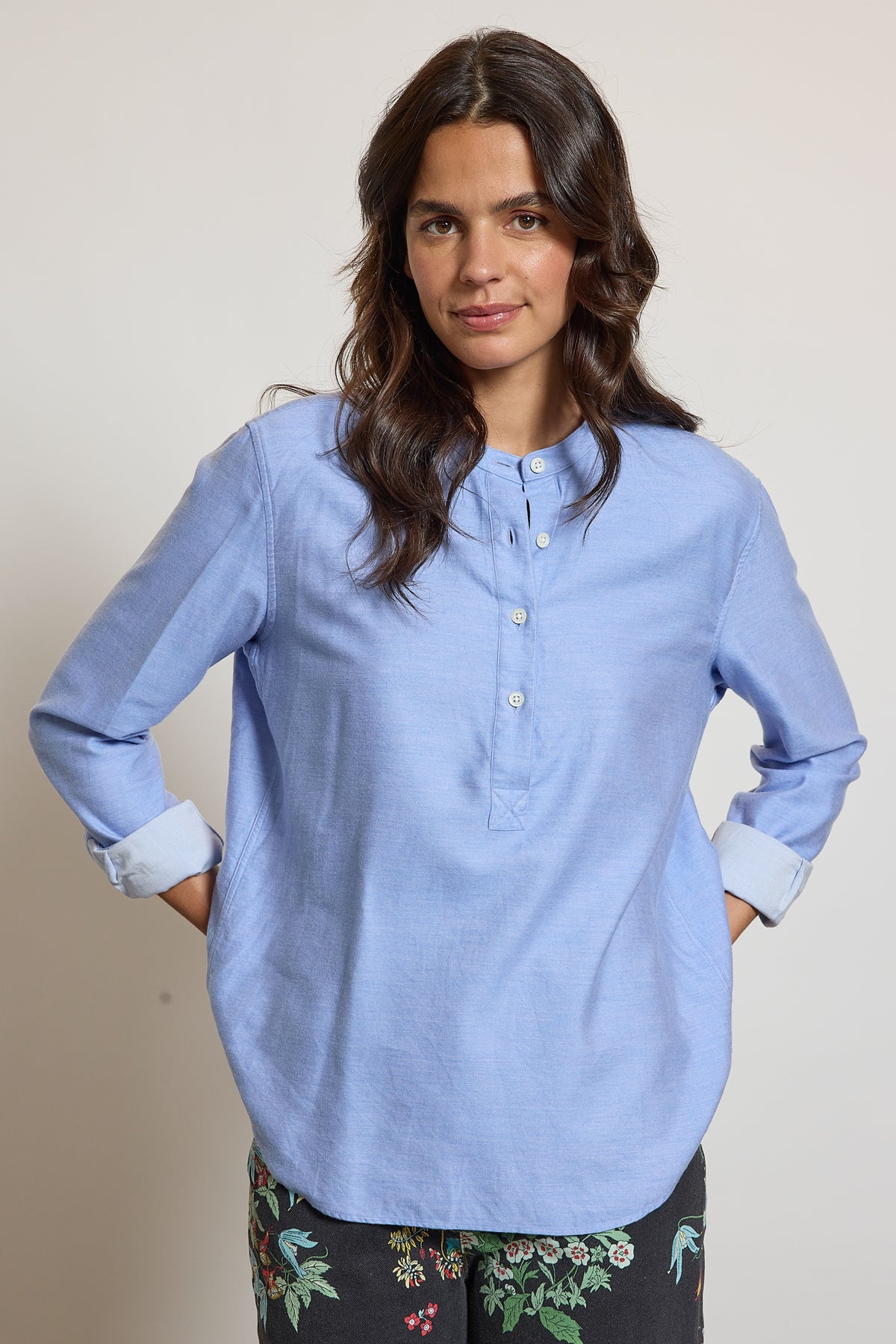 LYOCELL PORTOFINO SHIRT BLUE