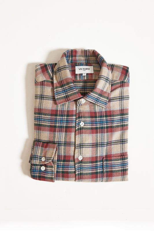 CHEMISE OVERSIZE PILOU TARTAN MULTICOLORE
