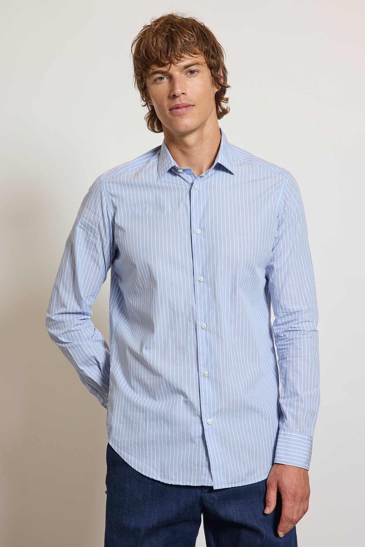 CHEMISE AJUSTÉE RAYURES BLEUES