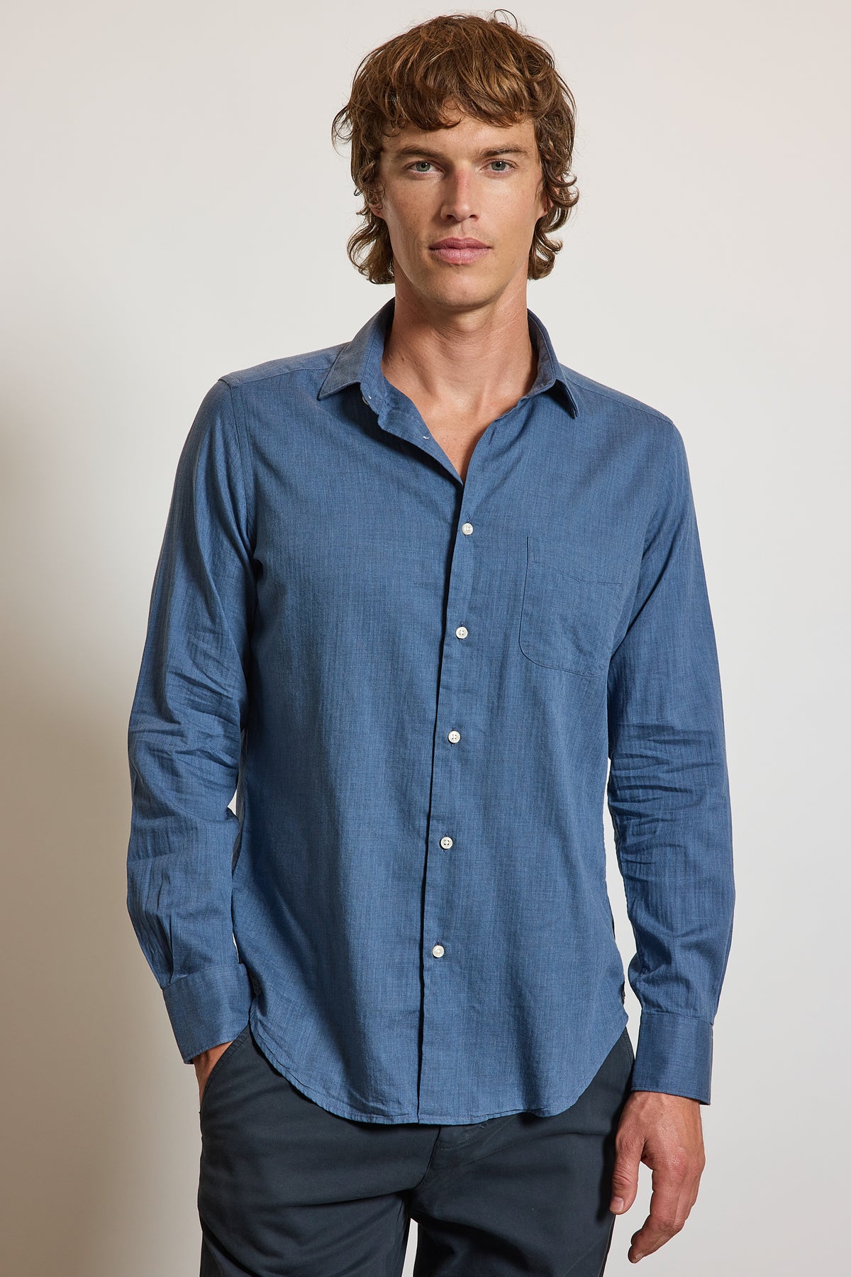 CHEMISE AJUSTÉE FLANELLE MARINE