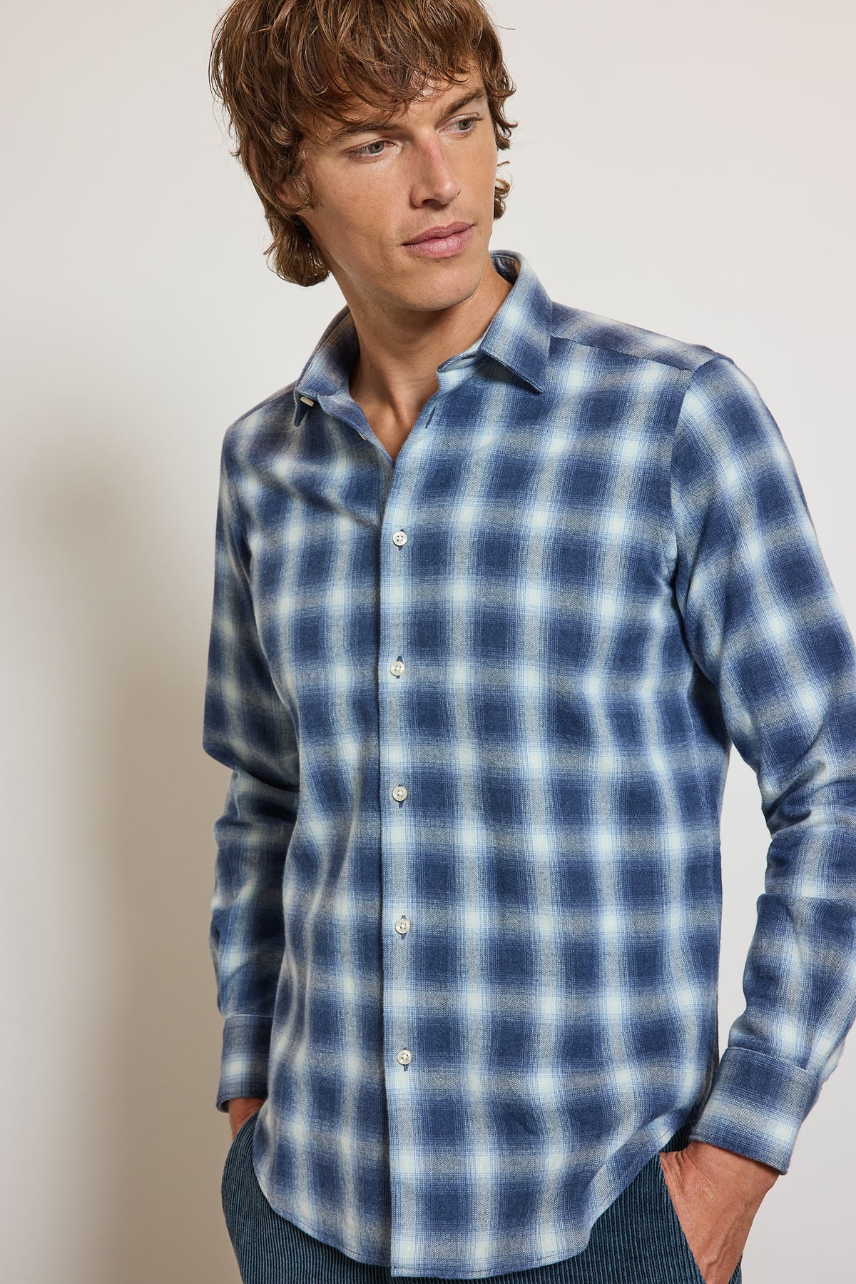 CHEMISE AJUSTÉE PILOU CARREAUX JEAN