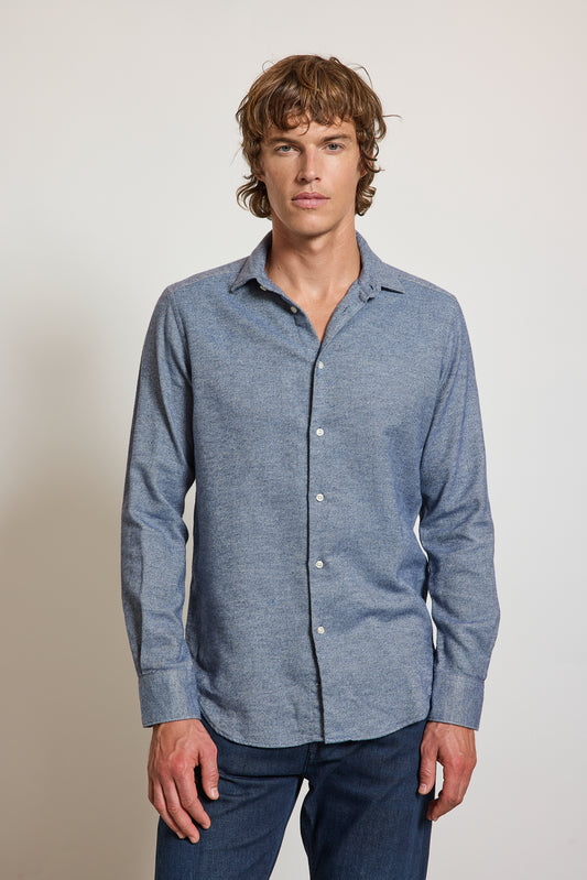 CHEMISE AJUSTÉE PILOU BLEUE